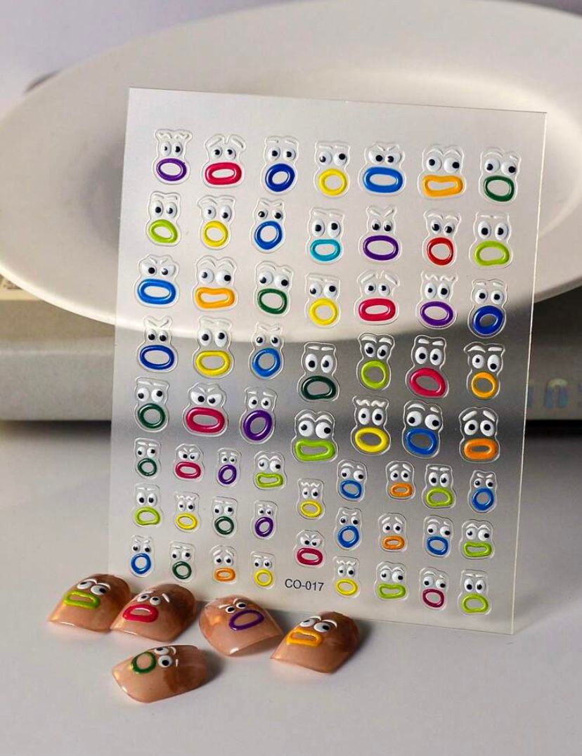 3D FUNNY FACE NAIL ART STICKERS