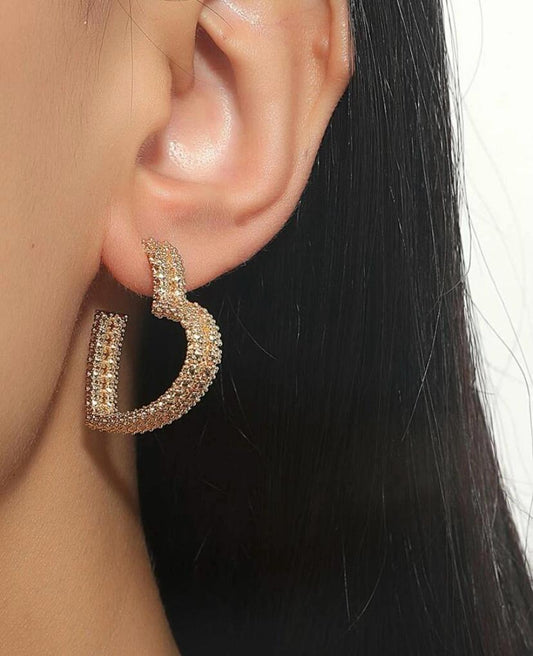 Golden heart design  earring